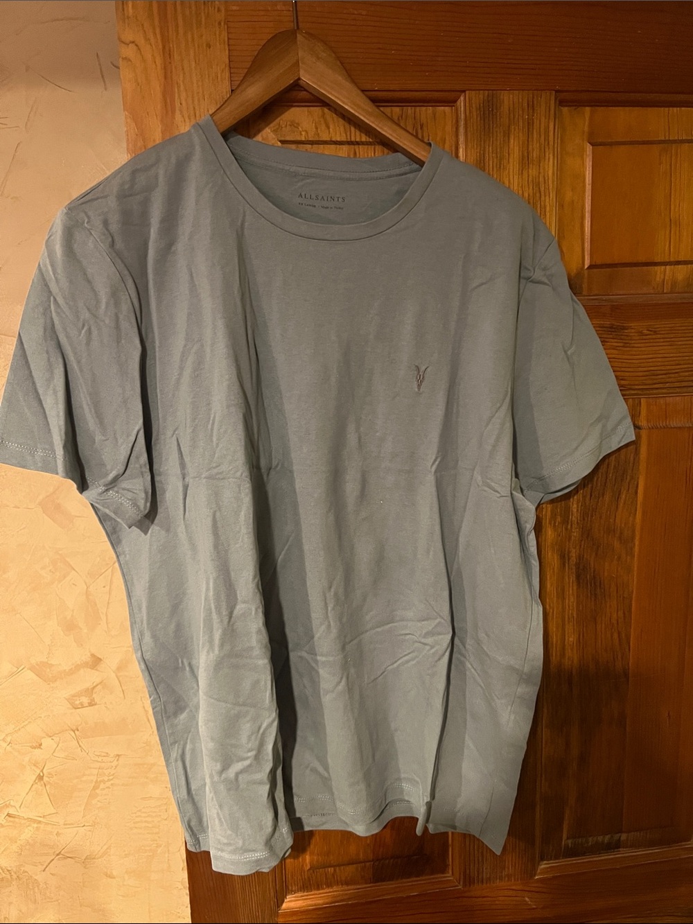 AllSaints Men's Crew Neck Tee in Pale Blue